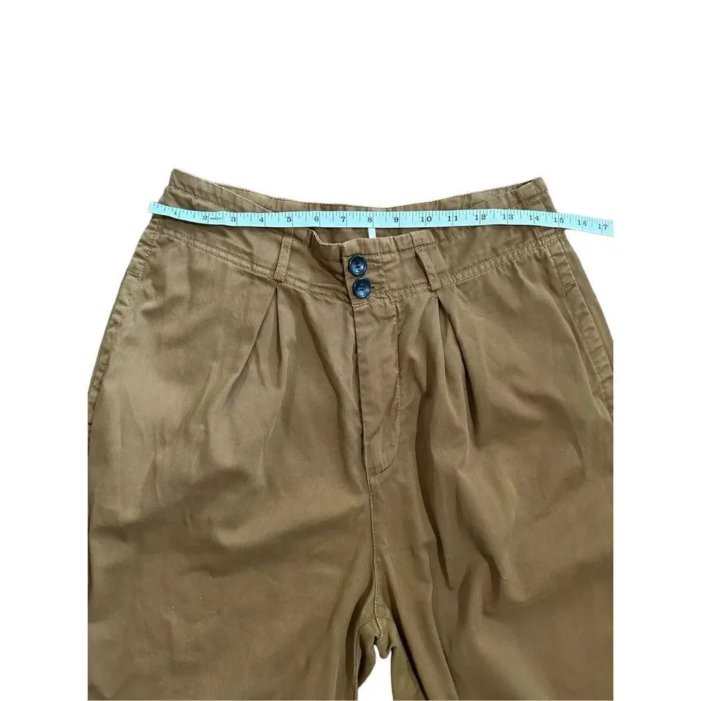 Free People Khaki High‎ Rise Pleated Pants – Size 6